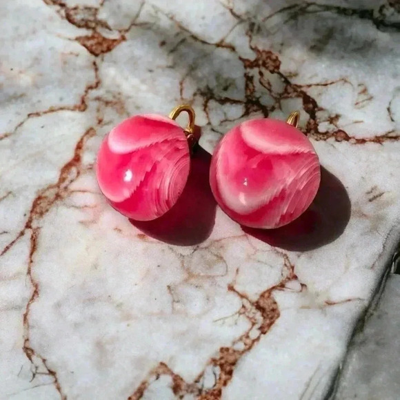 Vintage Botswana agate clip  on earrings - Picture 1 of 5